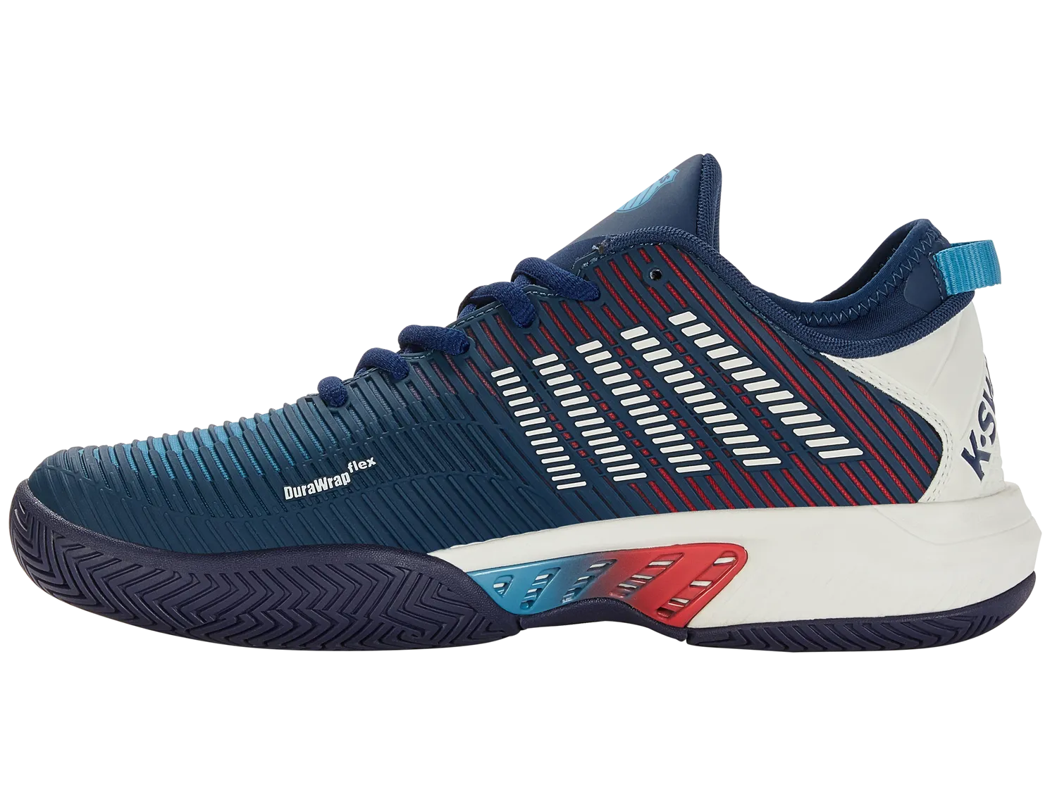 K-Swiss Men's Hypercourt Supreme Tennis Shoes in Blue Opal /Blanc De Blanc /Lollipop