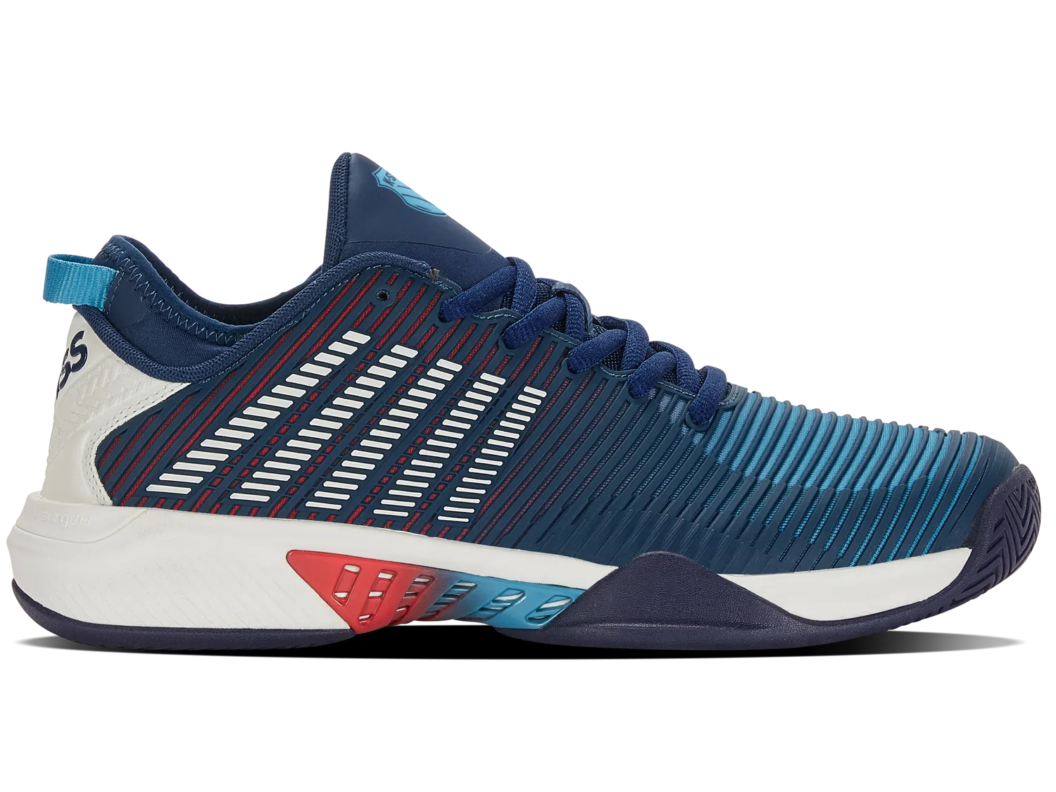 K-Swiss Men's Hypercourt Supreme Tennis Shoes in Blue Opal /Blanc De Blanc /Lollipop