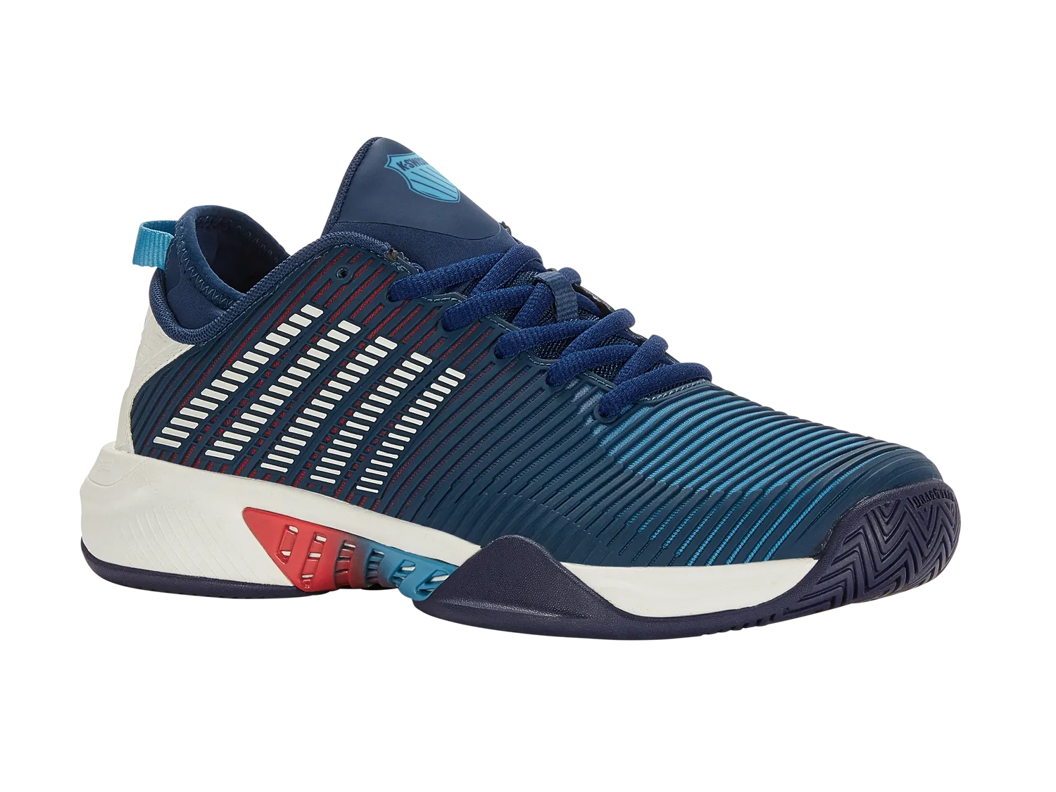 K-Swiss Men's Hypercourt Supreme Tennis Shoes in Blue Opal /Blanc De Blanc /Lollipop