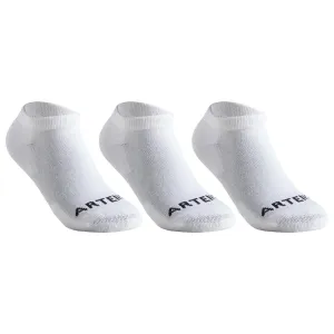 Kids' Low-Cut Racket Sports Socks RS100 Tri-Pack - White