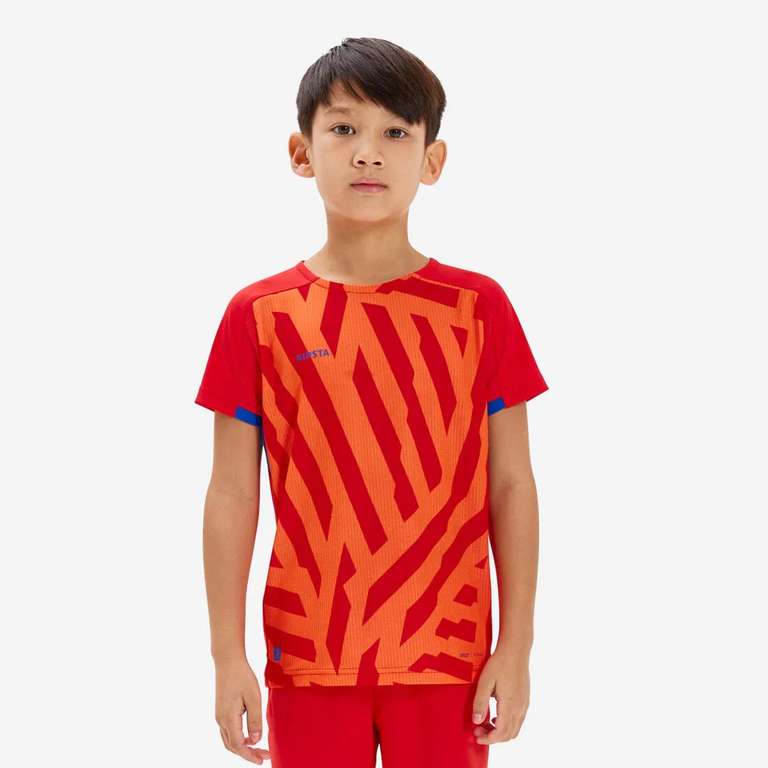Kids' Short-Sleeved Football Shirt Viralto Solo - Jungle Red &