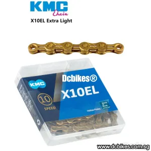 KMC 10 Speed X10 El Extra Light Gold/Silver Chain 114   Missing Links