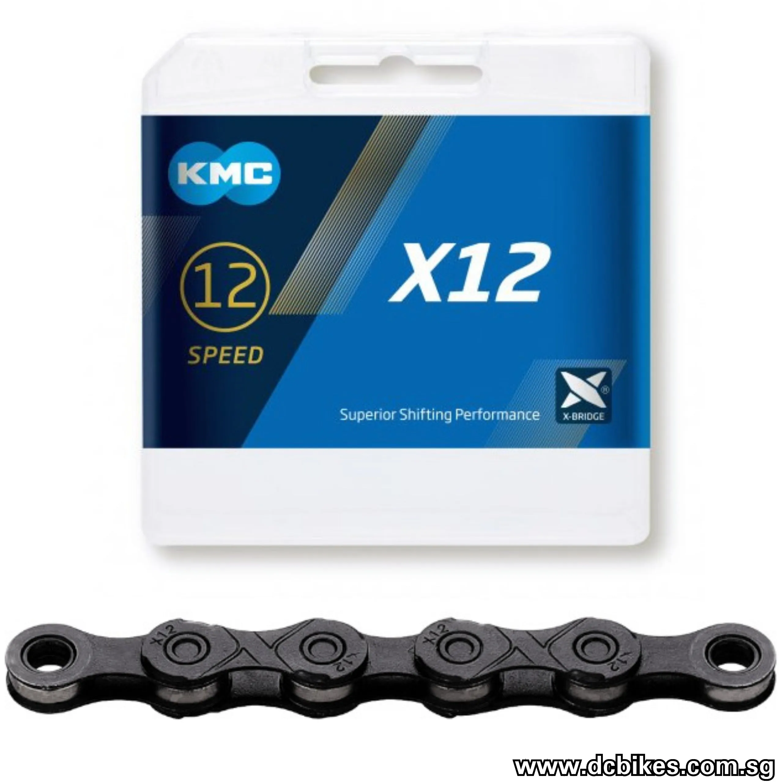 KMC 12 Speed X12 X-Bridge MTB Black Gold Chain   126 Links