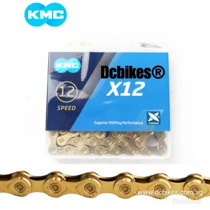 KMC 12 Speed X12 X-Bridge MTB Black Gold Chain   126 Links