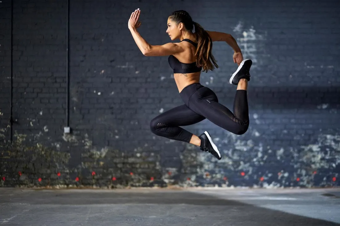 Legging taille haute gainant Fitness Cardio Noir