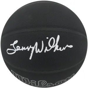 Lenny Wilkens Signed Wilson I/O Black 75th Annv Logo NBA Basketball - (SS COA)