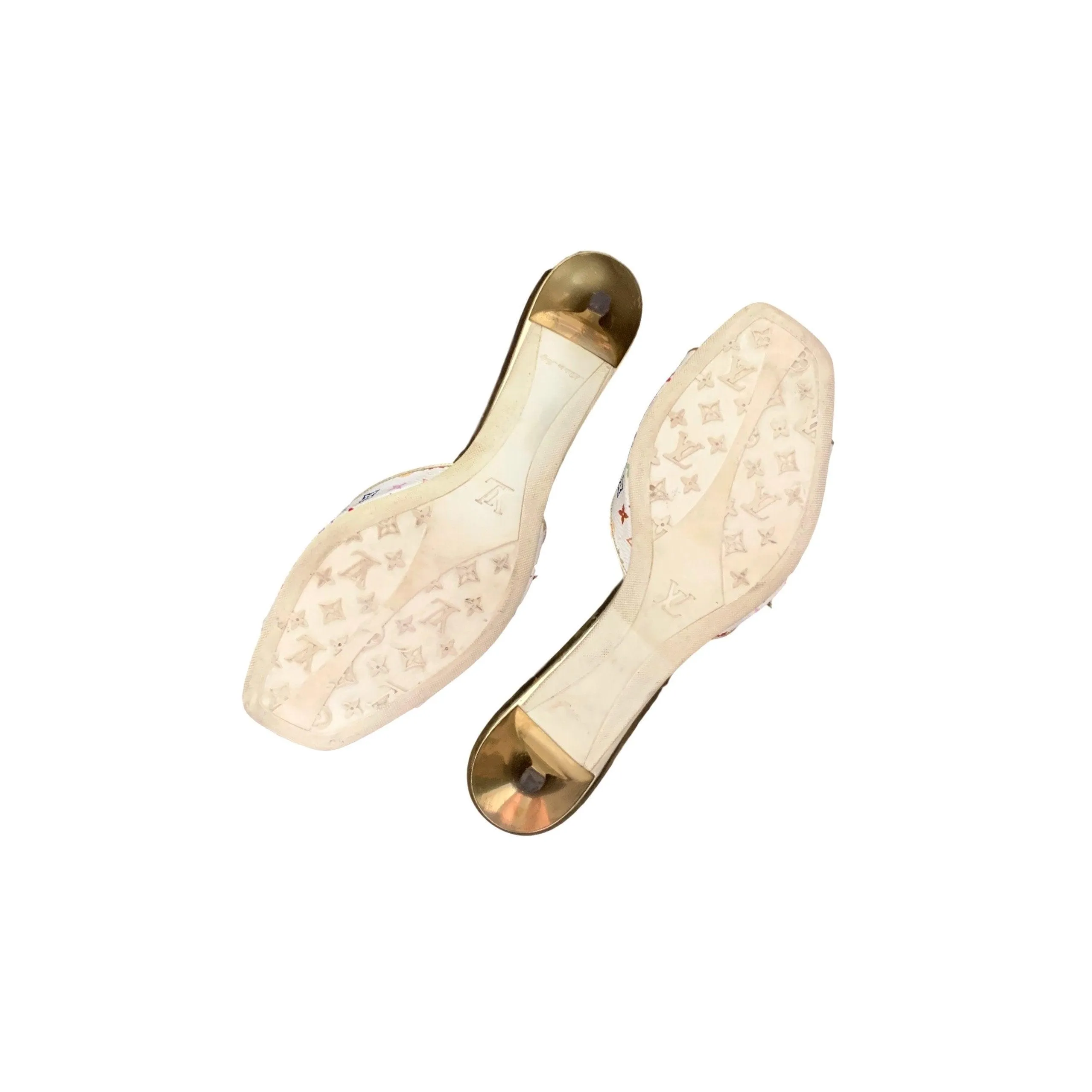 Louis Vuitton Multicolor Logo Kitten Heels