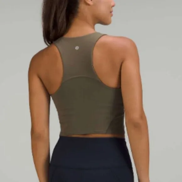 Lululemon Invigorate Training Tank Top Olive Green sports bra size 4 workout gym