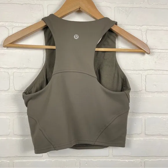 Lululemon Invigorate Training Tank Top Olive Green sports bra size 4 workout gym