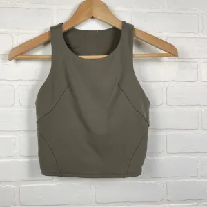 Lululemon Invigorate Training Tank Top Olive Green sports bra size 4 workout gym