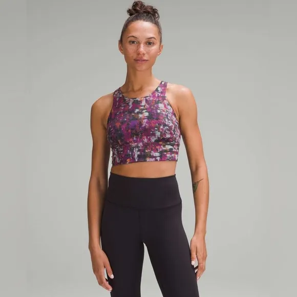 Lululemon Wunder Train Longline Bra Cinder Flash Multi - size 6
