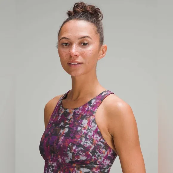 Lululemon Wunder Train Longline Bra Cinder Flash Multi - size 6