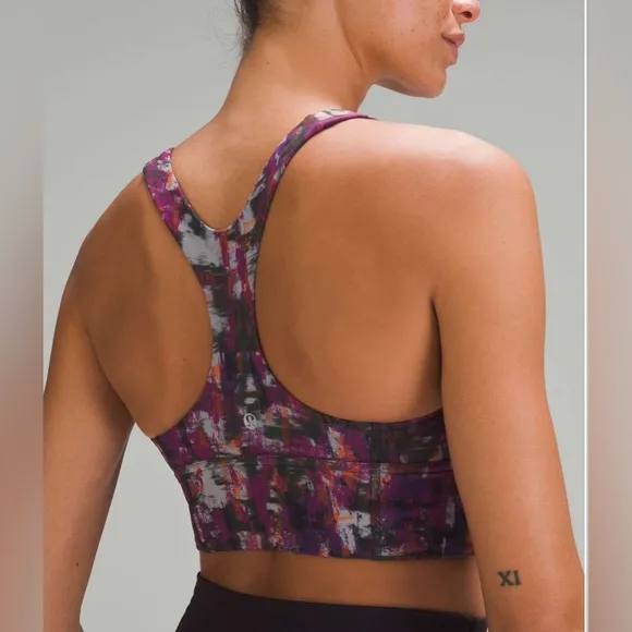 Lululemon Wunder Train Longline Bra Cinder Flash Multi - size 6
