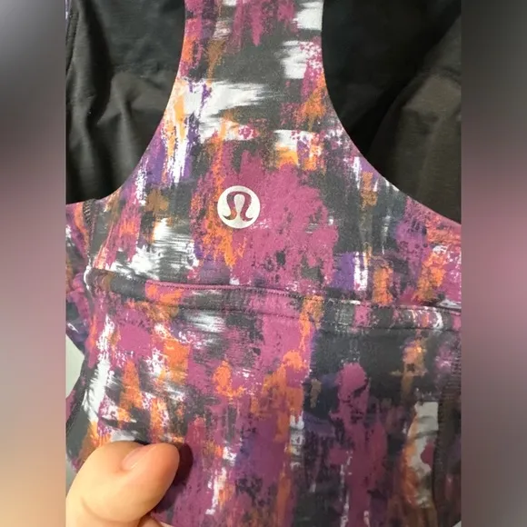 Lululemon Wunder Train Longline Bra Cinder Flash Multi - size 6