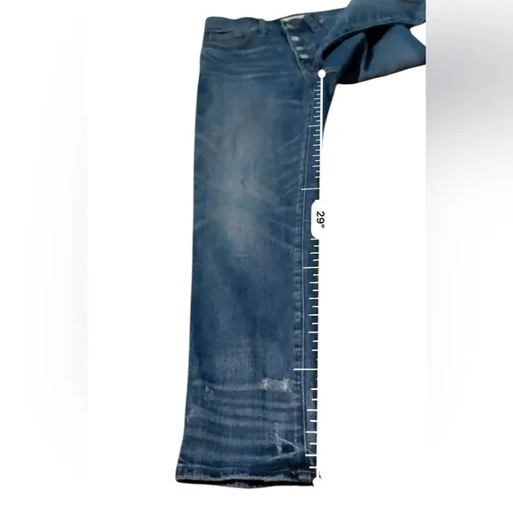 Madewell Slim Straight Jeans: Distressed‎ Button-Front Edition in Wellmoor Sz 27