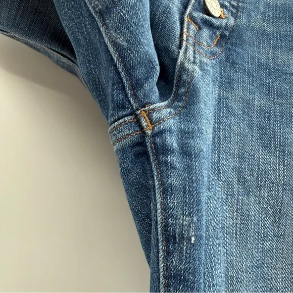 Madewell Slim Straight Jeans: Distressed‎ Button-Front Edition in Wellmoor Sz 27