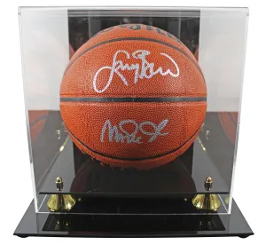 Magic Johnson & Larry Bird Authentic Signed Wilson Basketball w/ case BAS Wit
