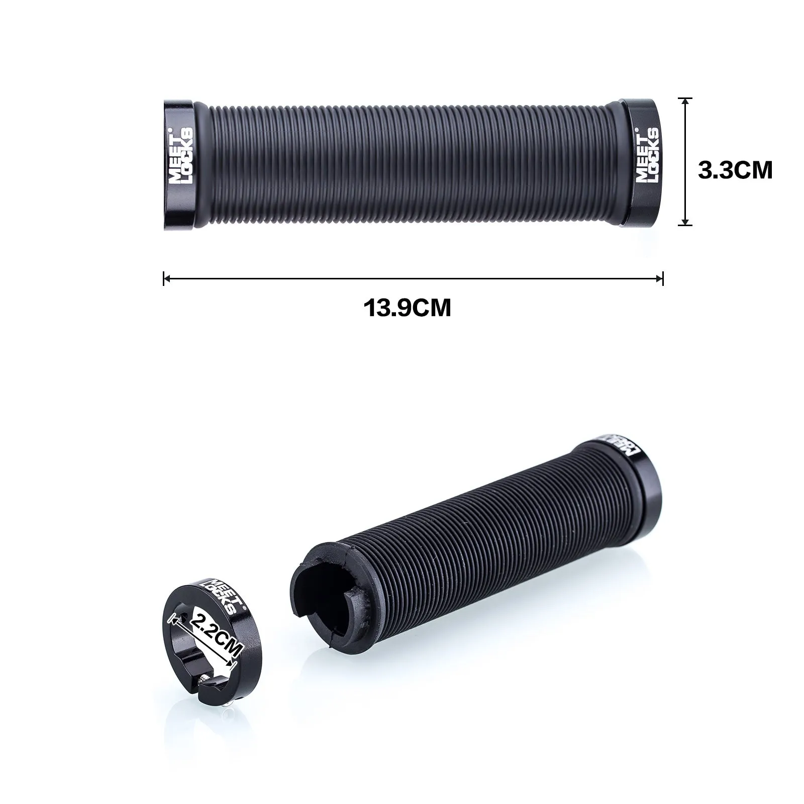 MEETLOCKS Bike Handlebar Grips Double Lock-on for MTB,BMX