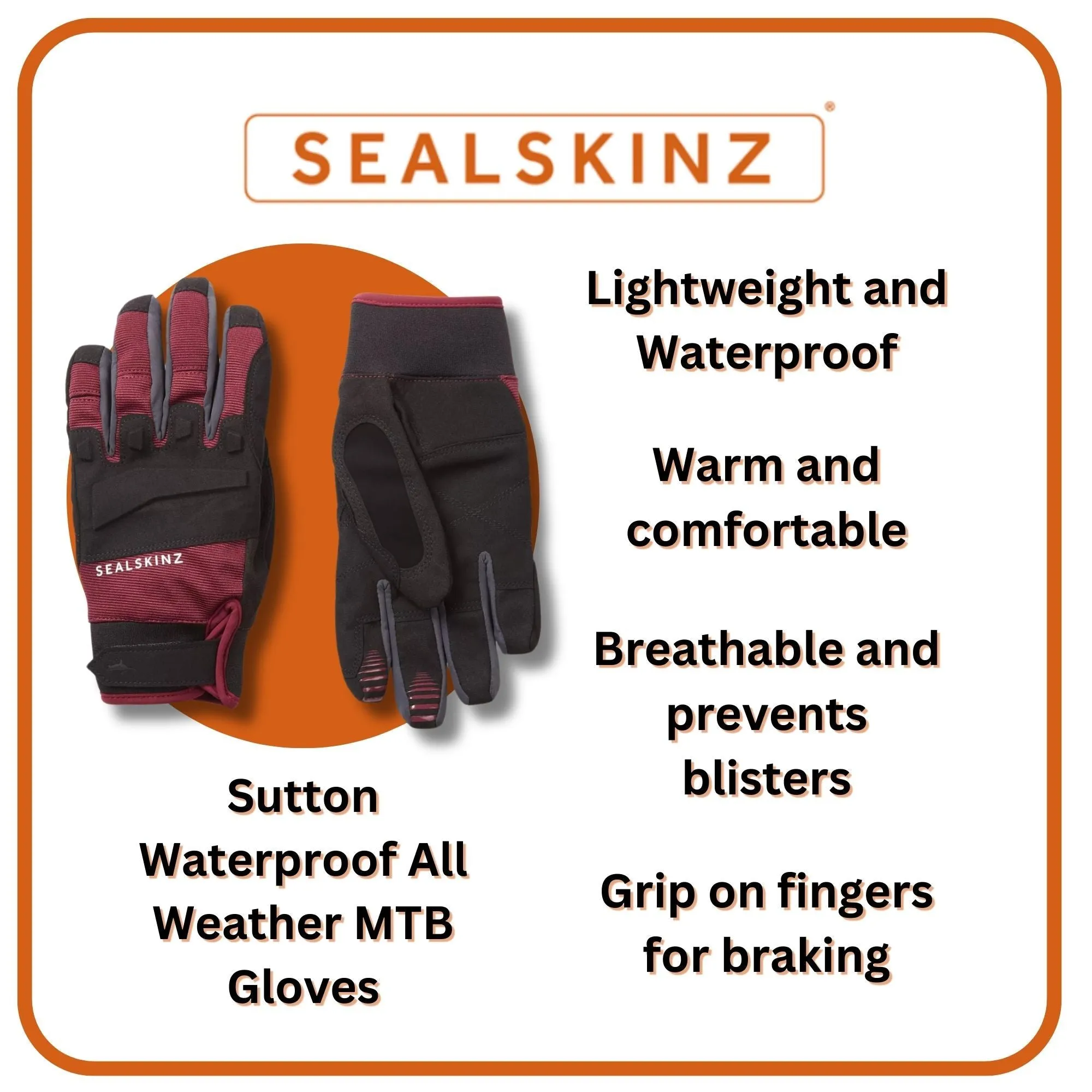 Mens & Ladies Waterproof All Weather MTB Mountain Bike Gloves
