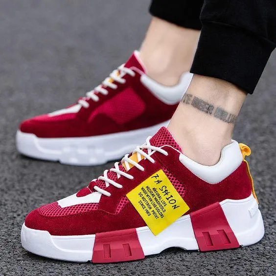 Men's Stylish Color Block Breathable Sneaker Shoes