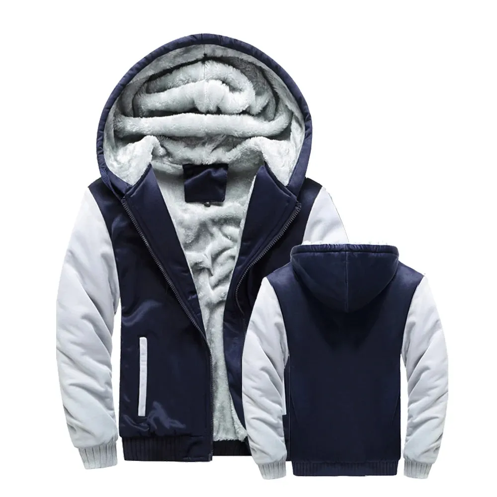 Men's Winter Thick Fleece Zipper Hooded Jacket - Casual Sportswear Outerwear