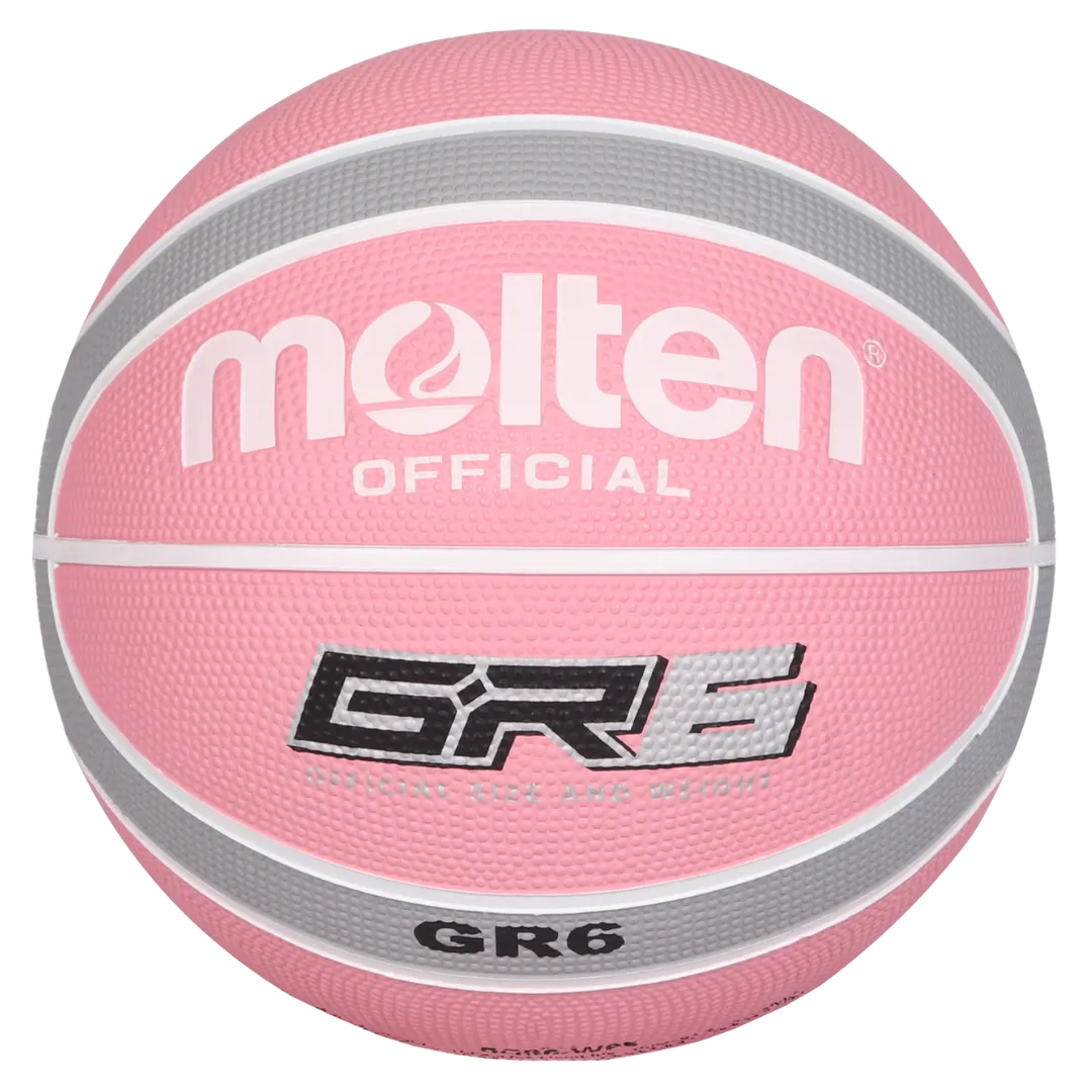 Molten BGR Rubber Basketball - Pink/Grey (Size 6)