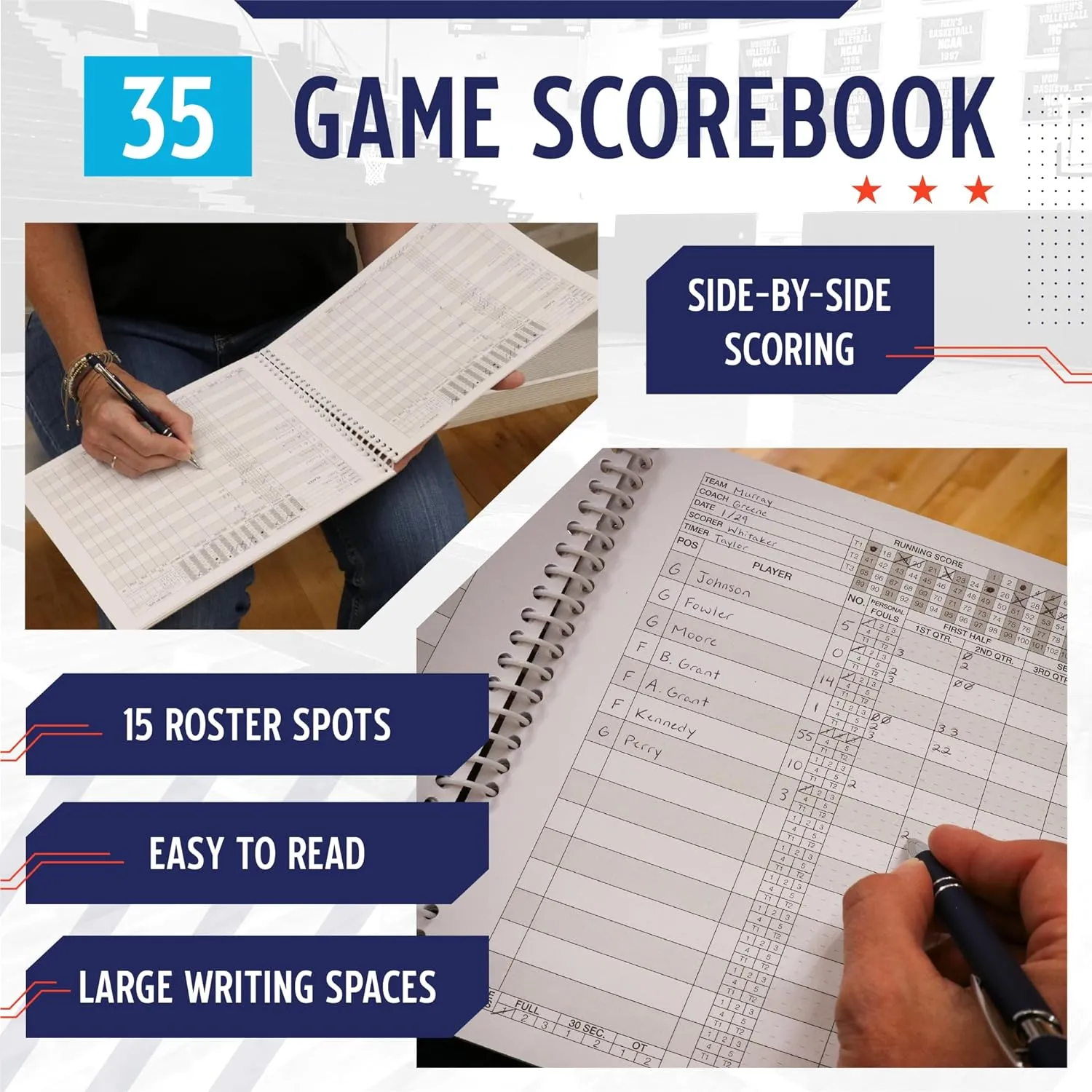 Murray Sporting Goods Basketball Scorebook - 35 Games