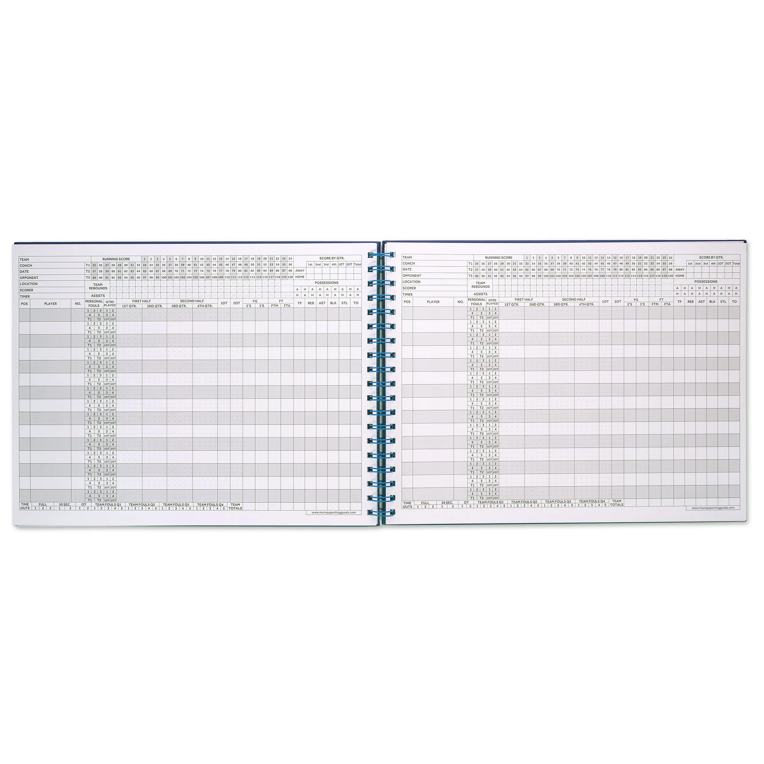 Murray Sporting Goods Premium Basketball Scorebook - 60 Games