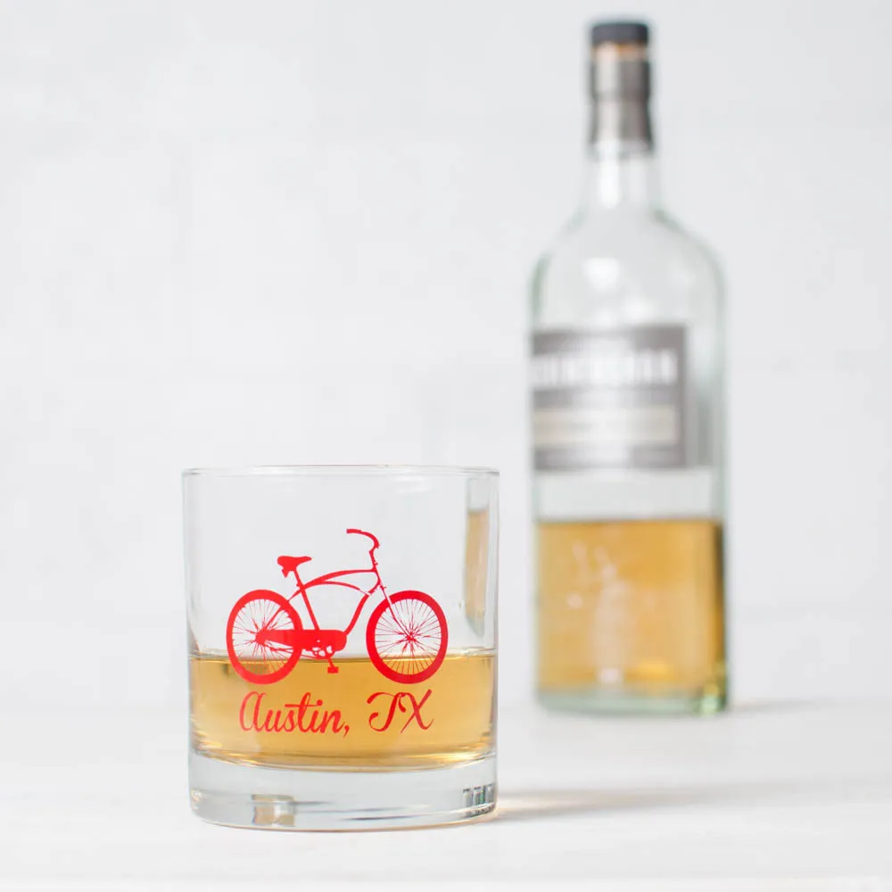 Name Drop Bicycle Rocks Glass - Set of 6