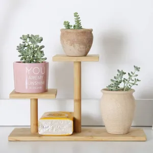 New GREENWISH Bamboo Plant Stand, 3 Tier Potted Plant Stand Rack, Multiple Flower Pot Holder Shelf Indoor Outdoor Planter Display Shelving for Balcony Patio Bedroom Office(Not Including Flower Pots)