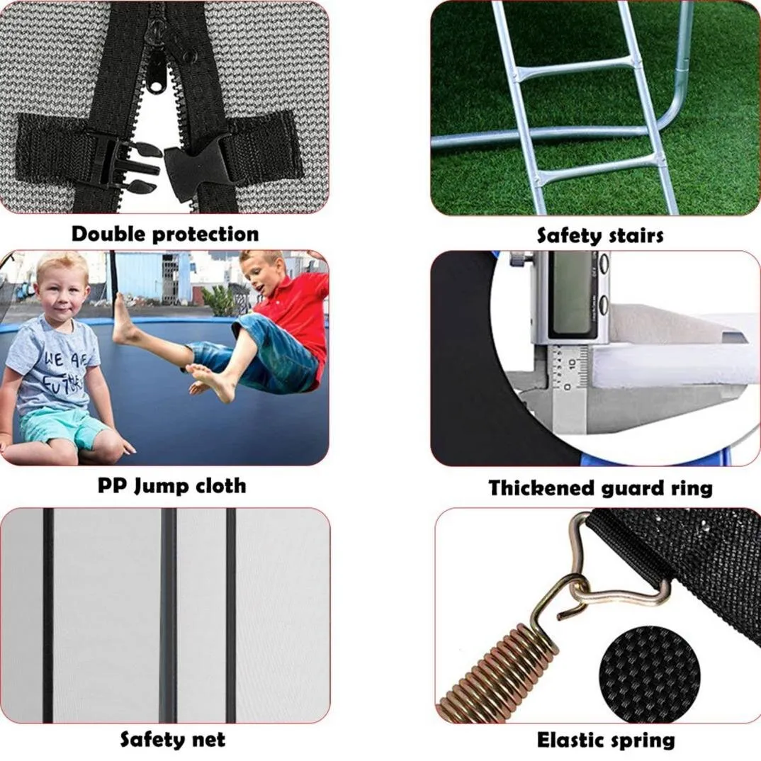 New in box! Wayfair Kids 12 Ft Trampoline with safety enclosure & Ladder by PINGKDBIF INC. (PLEASE NOTE: MISSING: 40 Springs-can buy off of amazon) Retails 770 