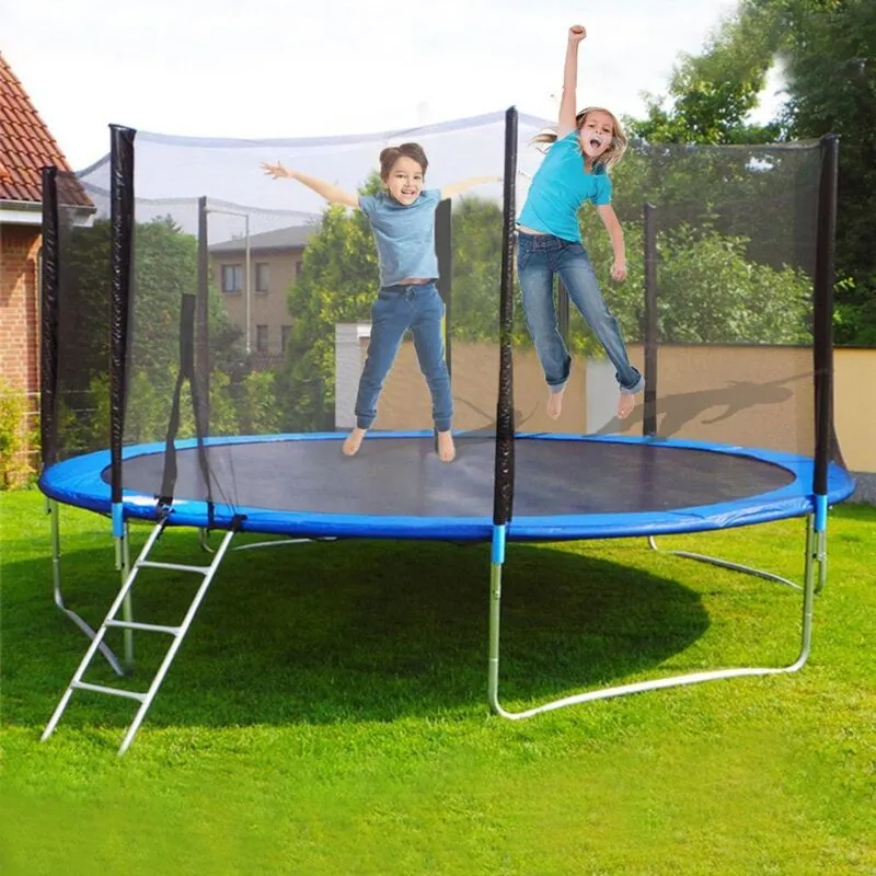 New in box! Wayfair Kids 12 Ft Trampoline with safety enclosure & Ladder by PINGKDBIF INC. (PLEASE NOTE: MISSING: 40 Springs-can buy off of amazon) Retails 770 