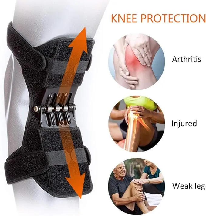 New Knee Power Booster, Powerknee Joint Support Knee Brace, Powerlift Support Knee Pads, Knee Protection Booster with Powerful Rebound Spring Force for Gym Sport Running Climbing