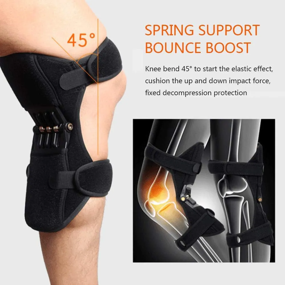 New Knee Power Booster, Powerknee Joint Support Knee Brace, Powerlift Support Knee Pads, Knee Protection Booster with Powerful Rebound Spring Force for Gym Sport Running Climbing