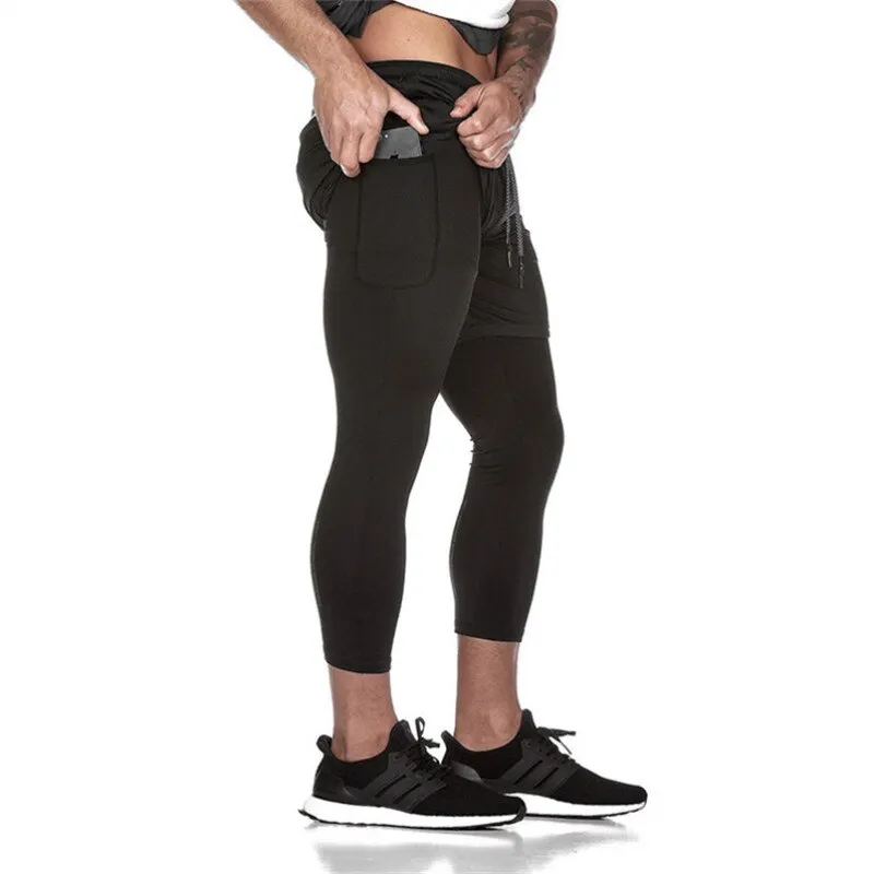 New Men's Fitness Tight Elastic Quick-drying Running Pants