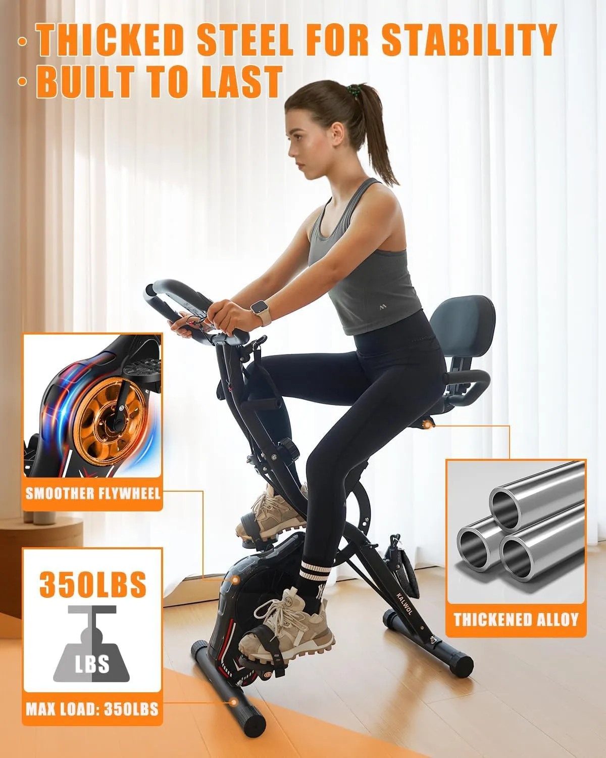 NIB! Folding Exercise Bike, 5-in-1 Foldable Stationary Bike Upgraded 16-Level Magnetic Resistance 10DB Near-Silent Bike Upright Retails $260 