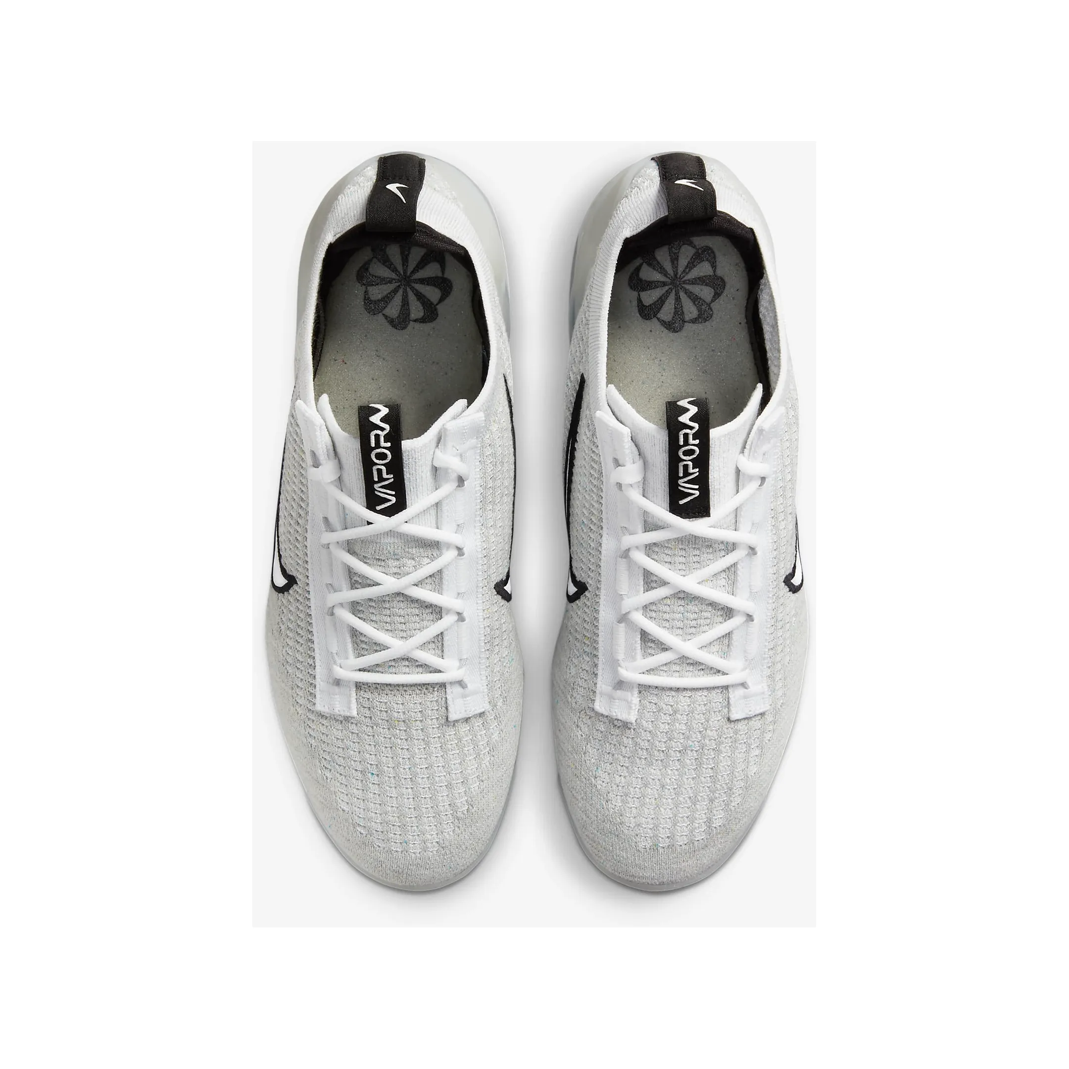 Nike Men's Air VaporMax 2021 FK Shoes - White / Black / Metallic Silver