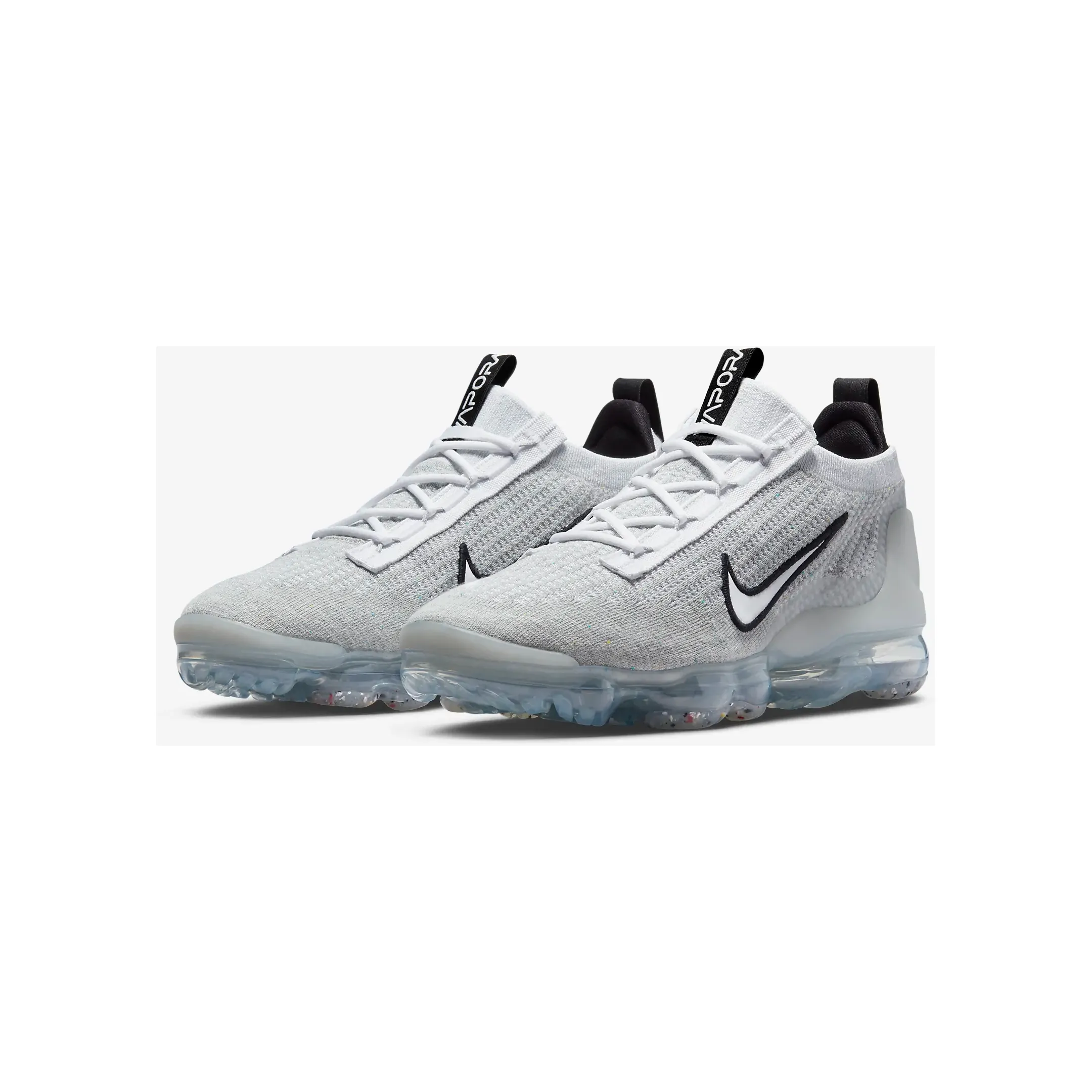 Nike Men's Air VaporMax 2021 FK Shoes - White / Black / Metallic Silver