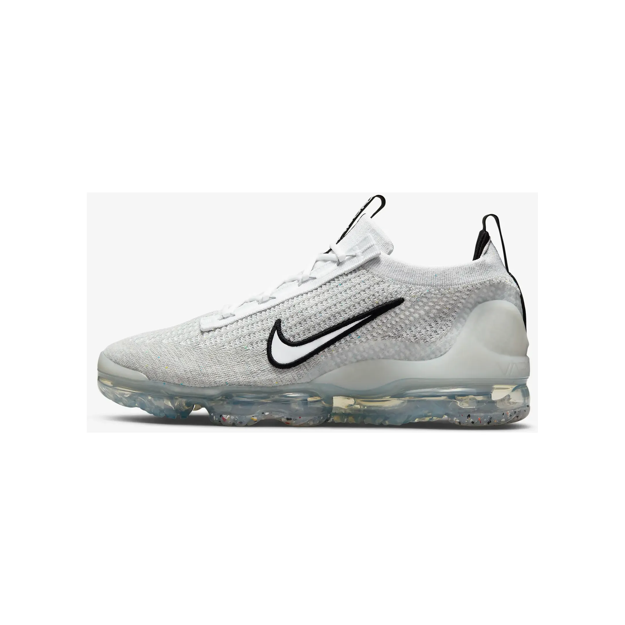 Nike Men's Air VaporMax 2021 FK Shoes - White / Black / Metallic Silver