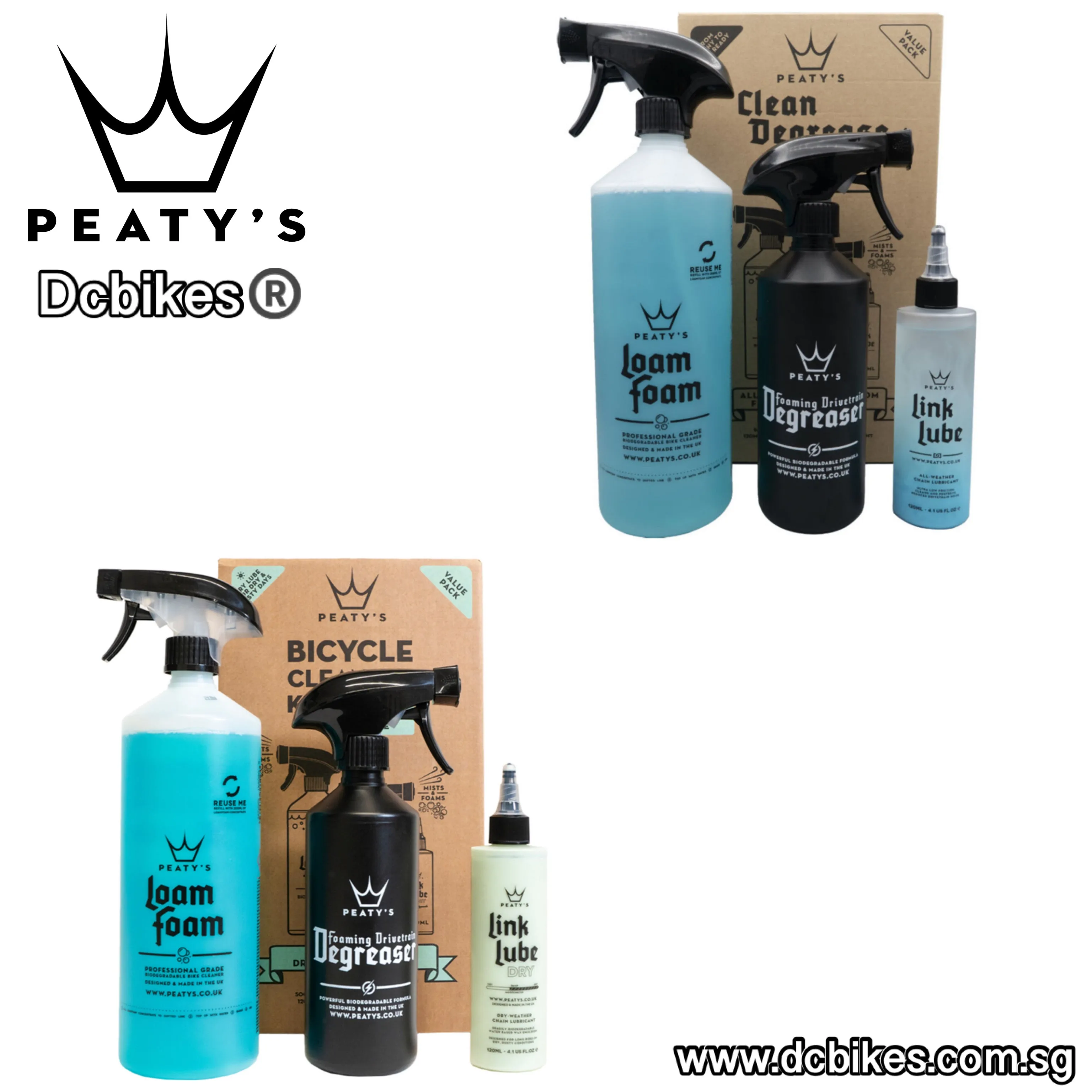 Peaty's Bike Wash   Drivetrain Degreaser & Chain Lube Starter Pack - Dry/All Weather Lube Set