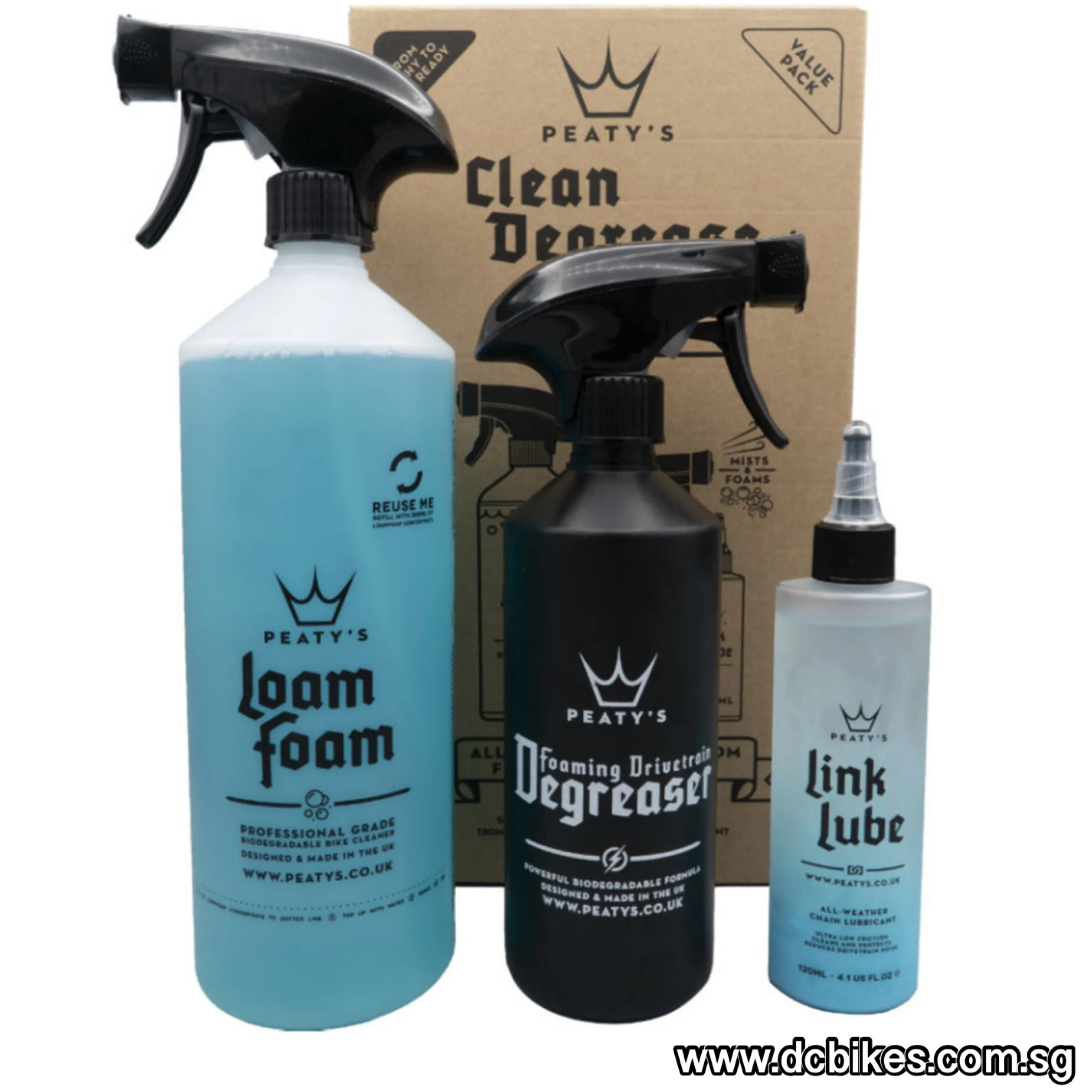 Peaty's Bike Wash   Drivetrain Degreaser & Chain Lube Starter Pack - Dry/All Weather Lube Set