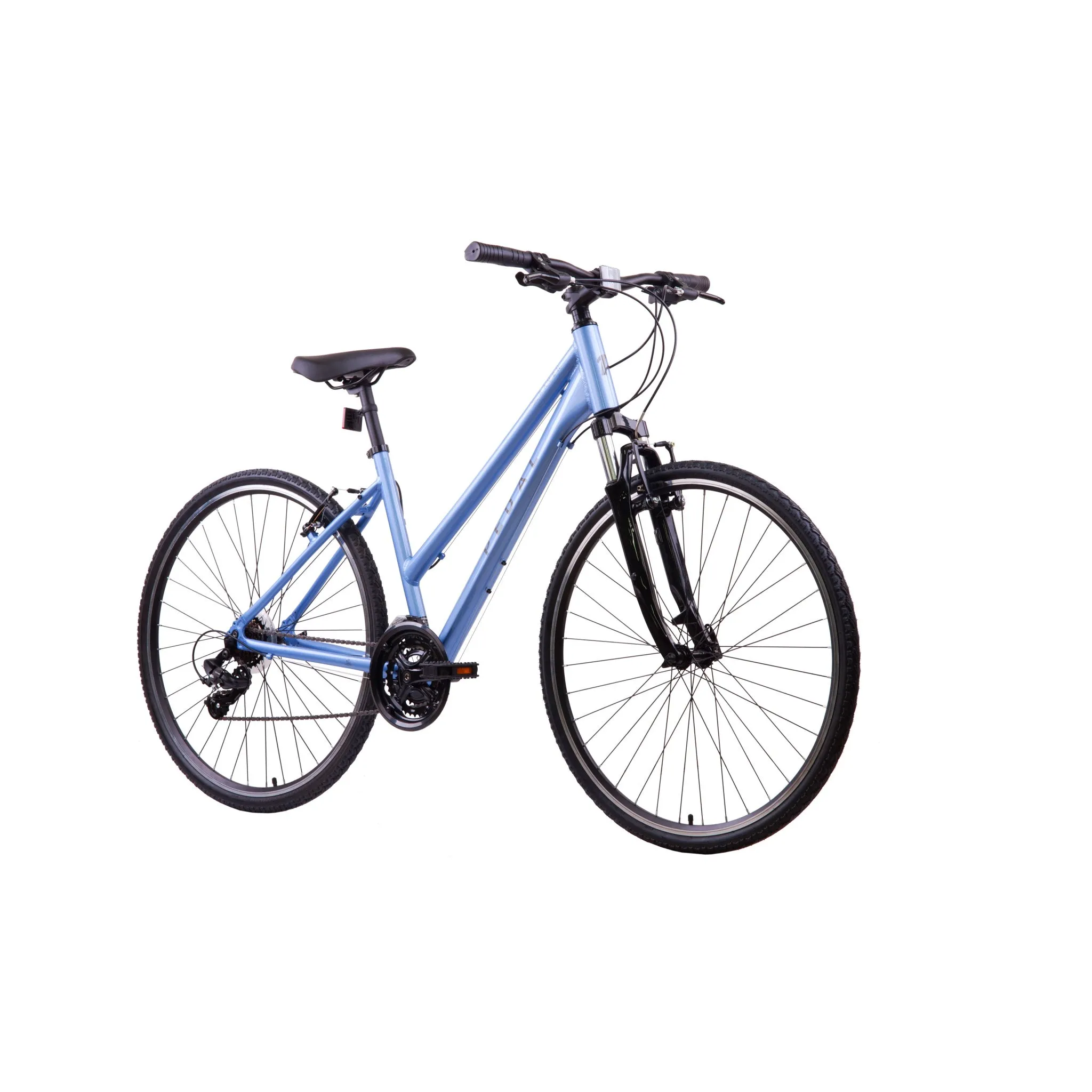 Pedal Raven 3 Hybrid Bike Trapeze Frame Silver