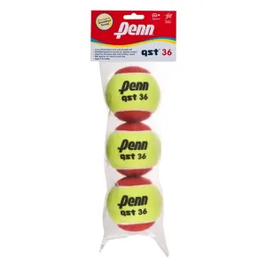 Penn QST 36 Red/Yellow Felt Quick Start Tennis Balls 3-pack