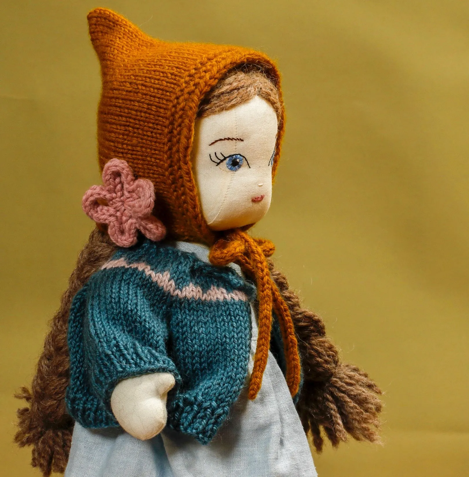 Pixie Hat   Flower Knitting Pattern - Doll