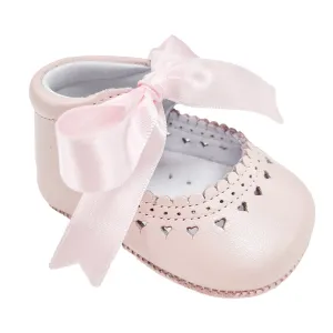 Pretty Original Ribbon Tie Patent Leather Soft Sole Pearl Pink