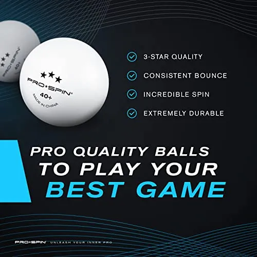 PRO SPIN Ping Pong Paddles - High-Performance 2-Player Set with Premium Table Tennis Rackets, 3-Star Ping Pong Balls, Compact Storage Case | Ping Pong Paddle Set of 2 for Indoor & Outdoor Games