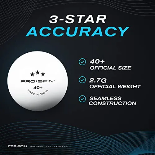 PRO SPIN Ping Pong Paddles - High-Performance 2-Player Set with Premium Table Tennis Rackets, 3-Star Ping Pong Balls, Compact Storage Case | Ping Pong Paddle Set of 2 for Indoor & Outdoor Games