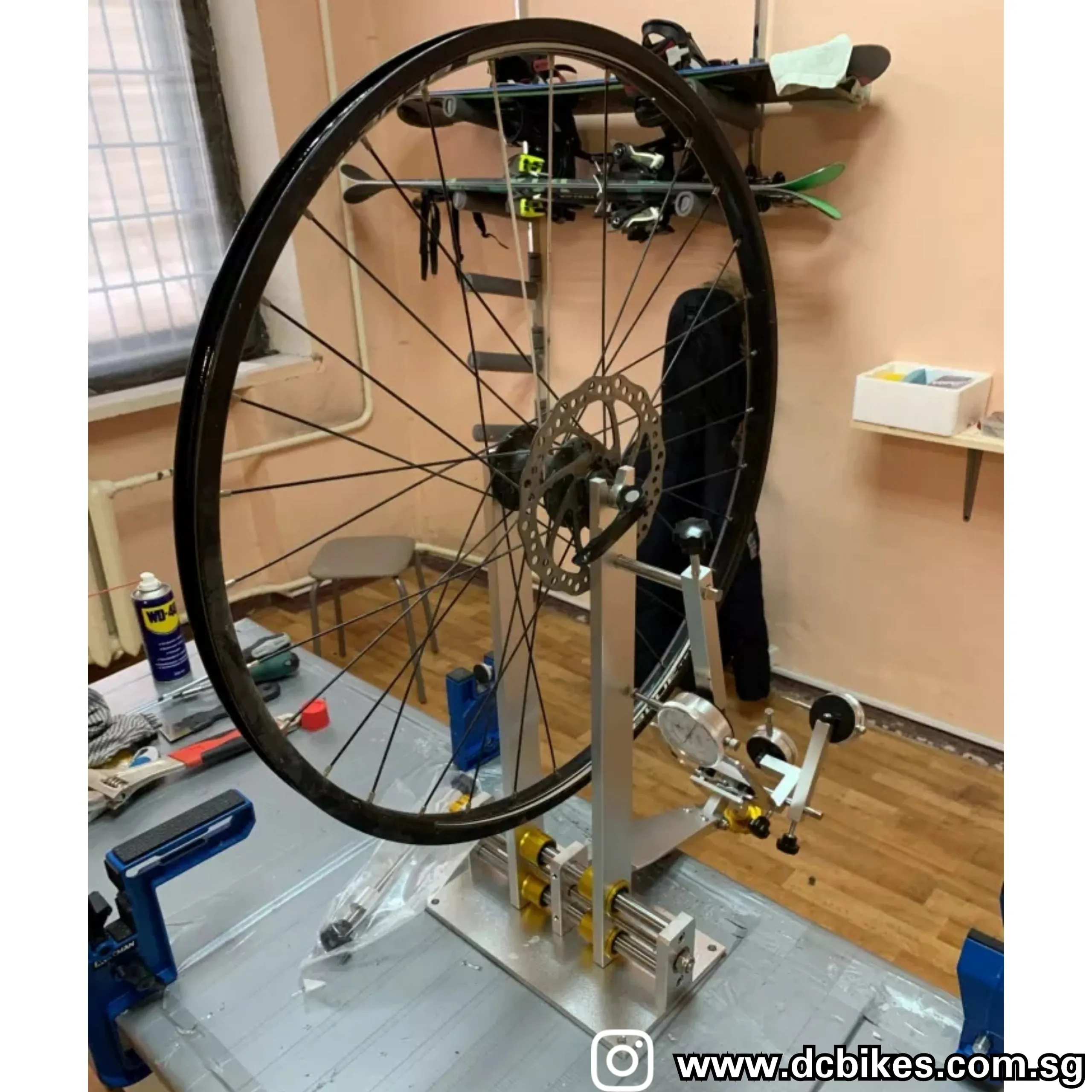 Professional Bicycle Wheel Truing Stand For 16" to 29"/700c   3 Indicator Dial Gauge Adjustment Repair Tool