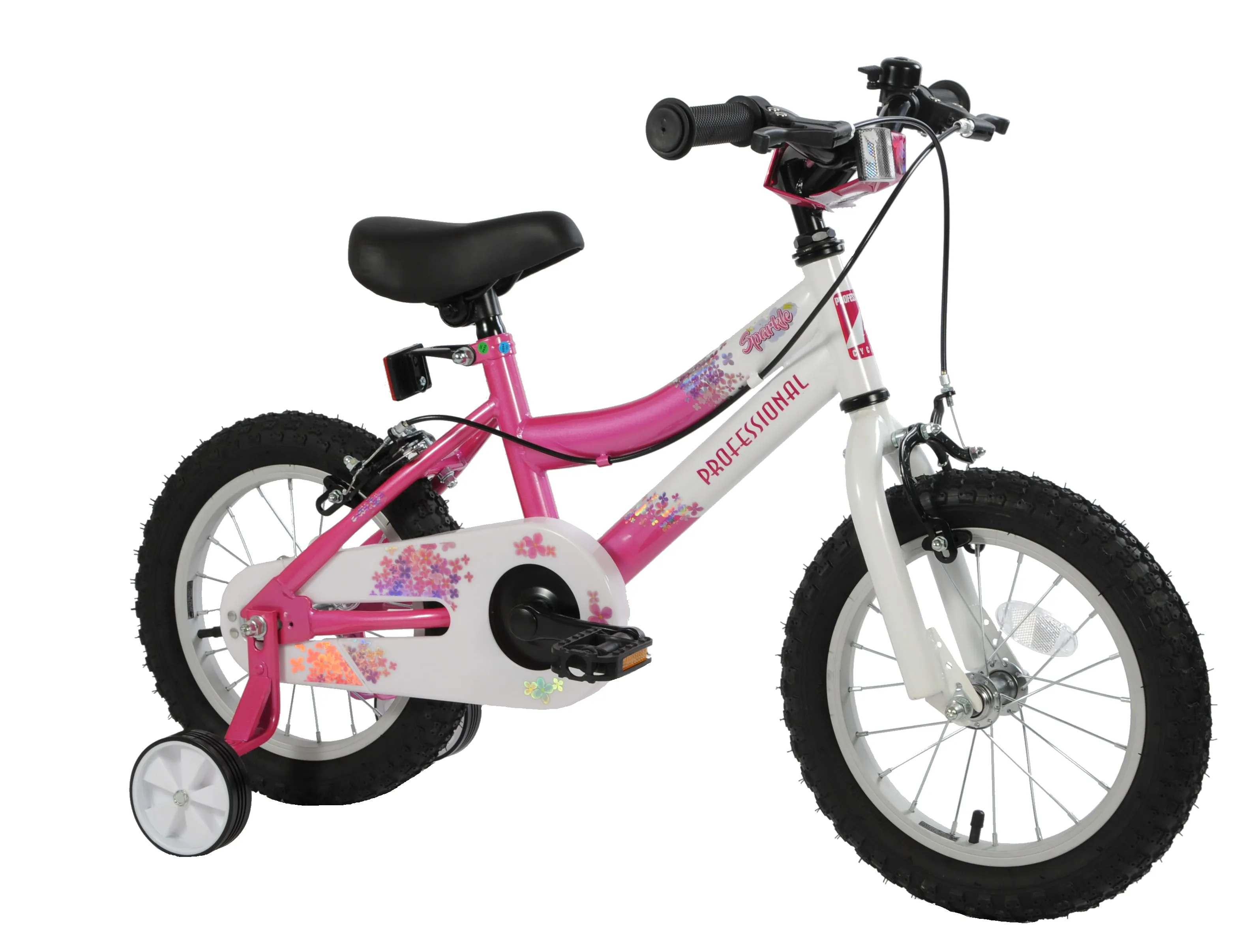 Professional Sparkle 12" Wheel Kids Bike - Pink and White