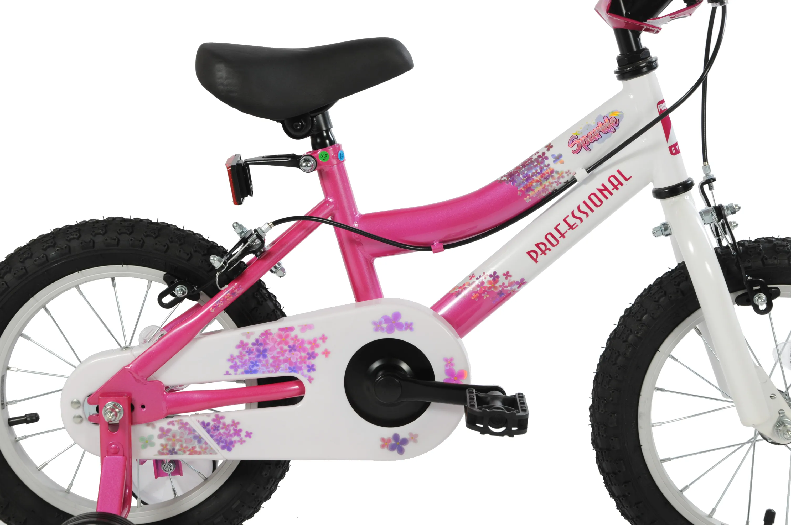Professional Sparkle 12" Wheel Kids Bike - Pink and White